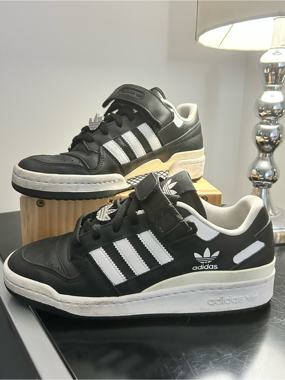 adidas Black and White Low-Top Sneakers